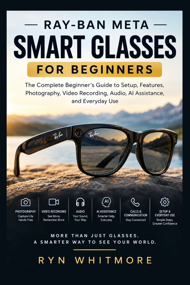 Ray-Ban Meta Smart Glasses for Beginners: The Complete Beginner's Guide to Setup, Features, Photography, Video Recording, Audio, AI Assistance, Troubl cover