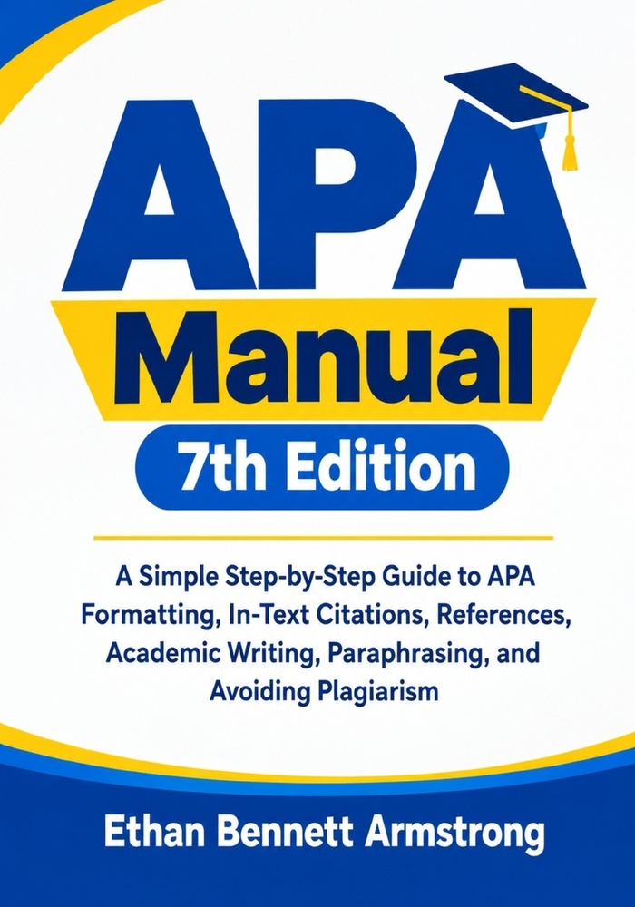 APA Manual 7th Edition: A Simple Step-by-Step Guide to APA Formatting, In-Text Citations, References, Academic Writing, Paraphrasing, and Avoiding Pla cover