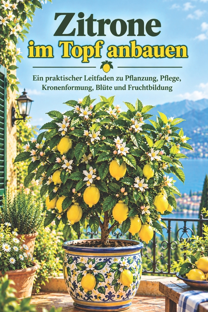 Zitrone im Topf anbauen: Ein praktischer Leitfaden zu Pflanzung, Pflege, Kronenformung, Blüte und Fruchtbildung cover