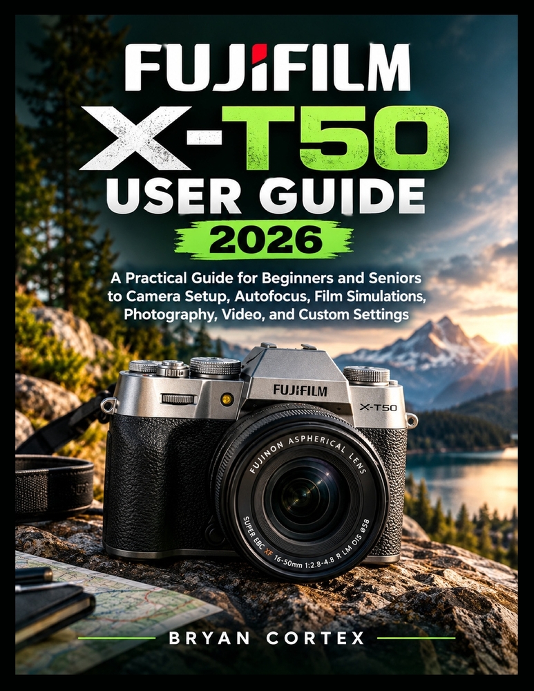 Fujifilm X-T50 User Guide 2026: A Practical Guide for Beginners and Seniors to Camera Setup, Autofocus, Film Simulations, Photography, Video, and Cust cover