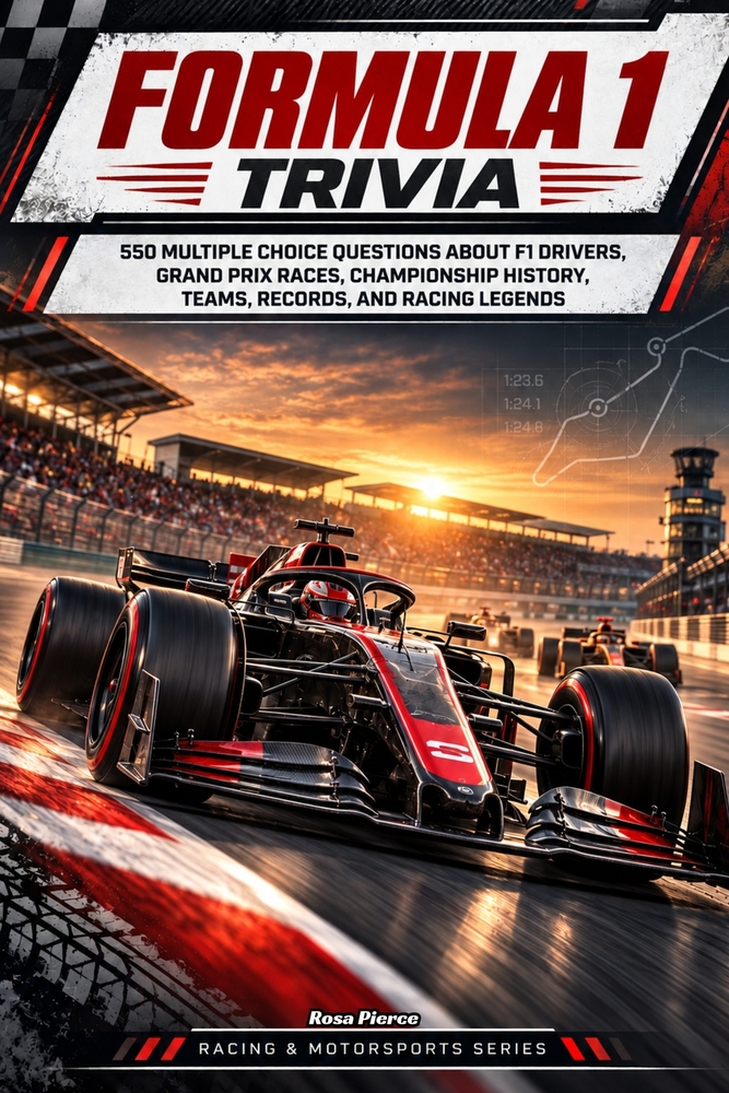 Formula 1 Trivia: 550 Multiple Choice Questions About F1 Drivers, Grand Prix Races, Championship History, Teams, Records, and Racing Legends cover