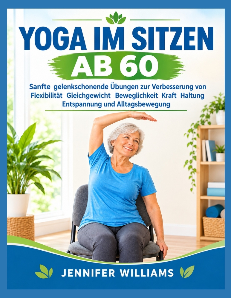 Yoga Im Sitzen AB 60: Sanfte gelenkschonende Übungen zur Verbesserung von Flexibilität Gleichgewicht Beweglichkeit Kraft Haltung Entspannung und Allta cover