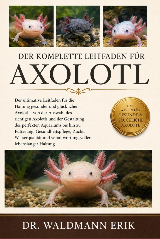Der Komplette Leitfaden Für Axolotl: Der ultimative Leitfaden für die Haltung gesunder und glücklicher Axolotl - von der Auswahl....und verantwortungs cover