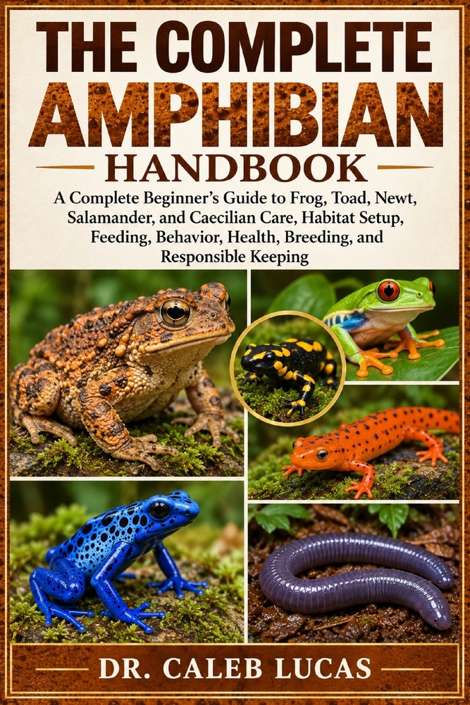 The Complete Amphibian Handbook: A Complete Beginner's Guide to Frog, Toad, Newt, Salamander, and Caecilian Care, Habitat Setup, Feeding, Behavior, He cover