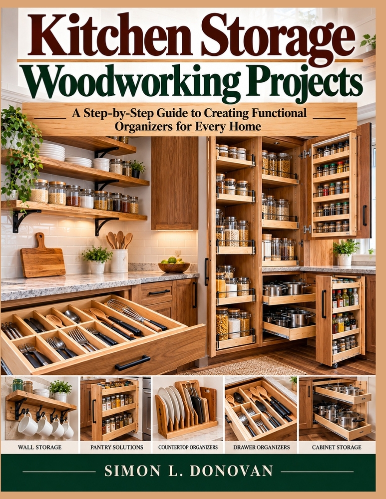 Kitchen Storage Woodworking Projects: A Step-by-Step Guide to Creating Functional Organizers for Every Home cover