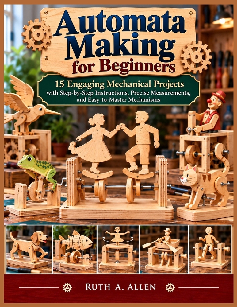 Automata Making for Beginners: 15 Engaging Mechanical Projects with Step-by-Step Instructions, Precise Measurements, and Easy-to-Master Mechanisms cover