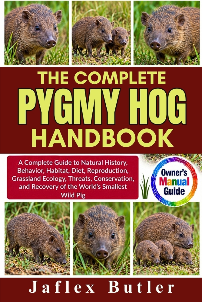 The Complete Pygmy Hog Handbook: A Complete Guide to Natural History, Behavior, Habitat, Diet, Reproduction, Grassland Ecology, Threats, Conservation, cover