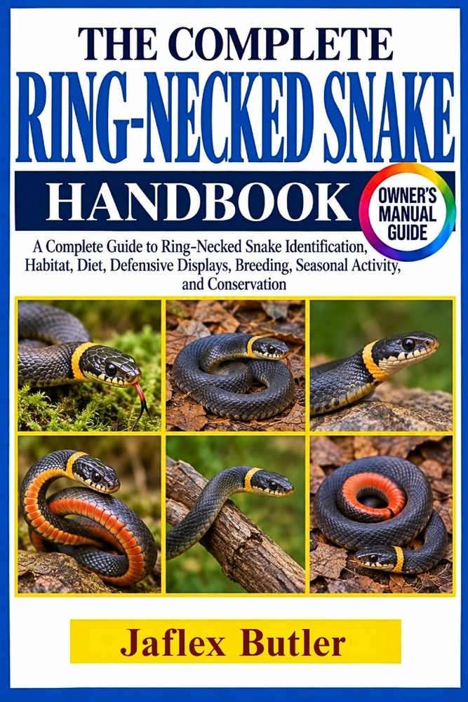 The Complete Ring-Necked Snake Handbook: A Complete Guide to Ring-Necked Snake Identification, Habitat, Diet, Defensive Displays, Breeding, Seasonal A cover