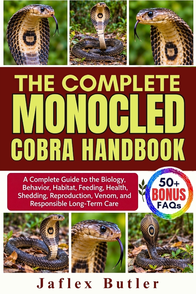 The Complete Monocled Cobra Handbook: A Complete Guide to the Biology, Behavior, Habitat, Feeding, Health, Shedding, Reproduction, Venom, and Responsi cover