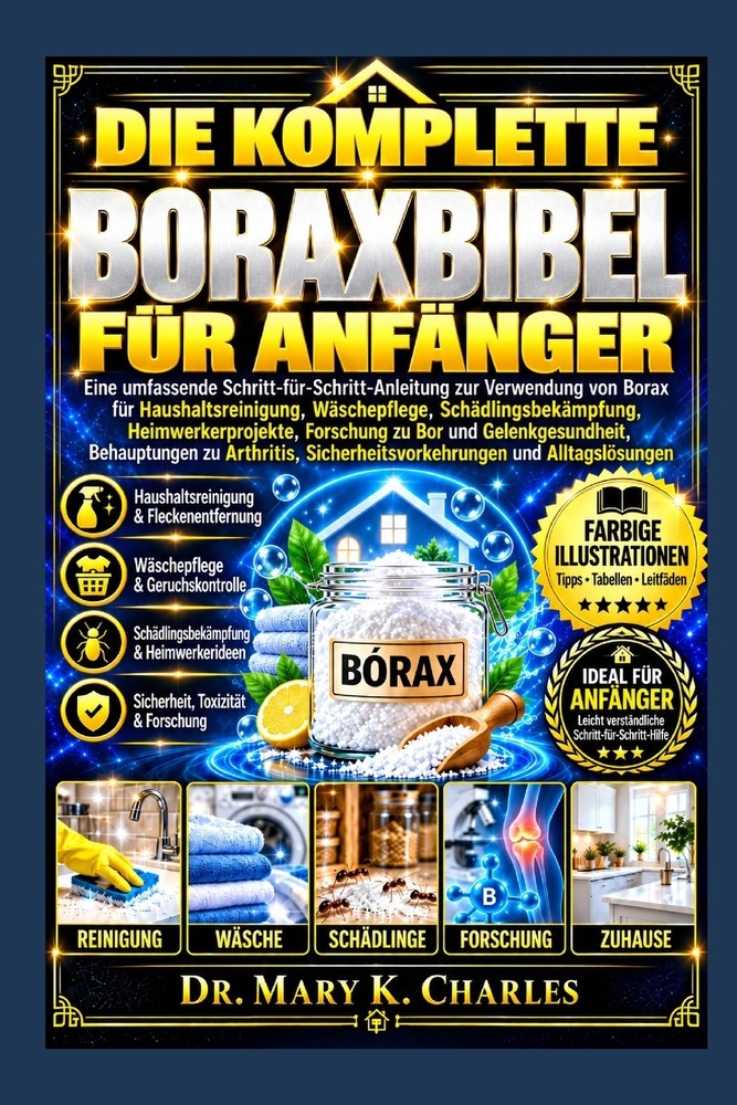 Die Komplette Boraxbibel Für Anfänger: Eine umfassende Schritt-für-Schritt-Anleitung zur Verwendung von Borax für Haushaltsreinigung, Wäschepflege.... cover