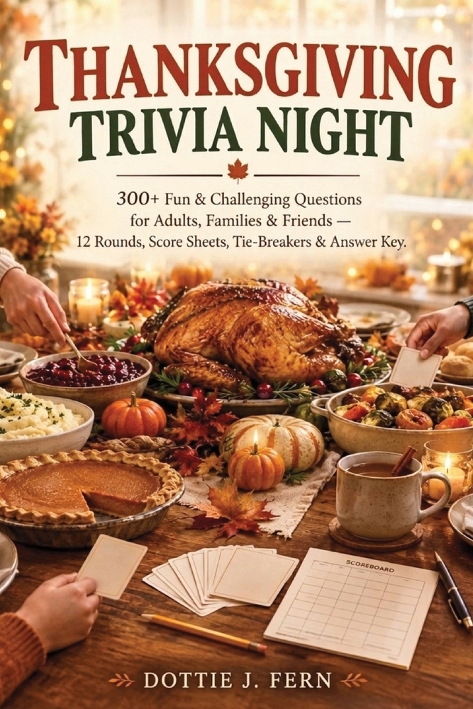 Thanksgiving Trivia Night: 300+ Fun & Challenging Questions for Adults, Families & Friends - 12 Rounds, Score Sheets, Tie-Breakers & Answer Key. cover