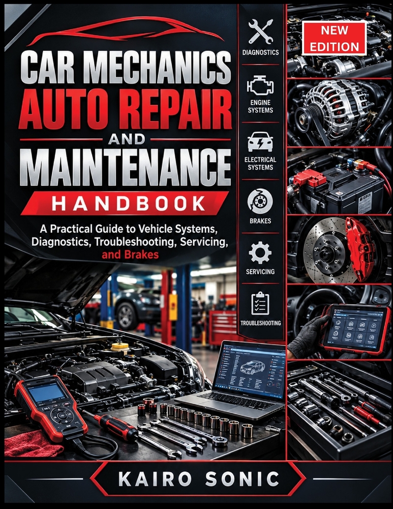 Car Mechanics Auto Repair And Maintenance Handbook: A Practical Guide to Vehicle Systems, Diagnostics, Troubleshooting, Servicing, and Brakes cover