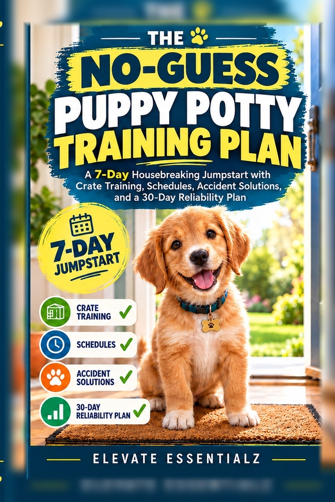 The No-Guess Puppy Potty Training Plan: A 7-Day Housebreaking Jumpstart with Crate Training, Schedules, Accident Solutions, and a 30-Day Reliability P cover