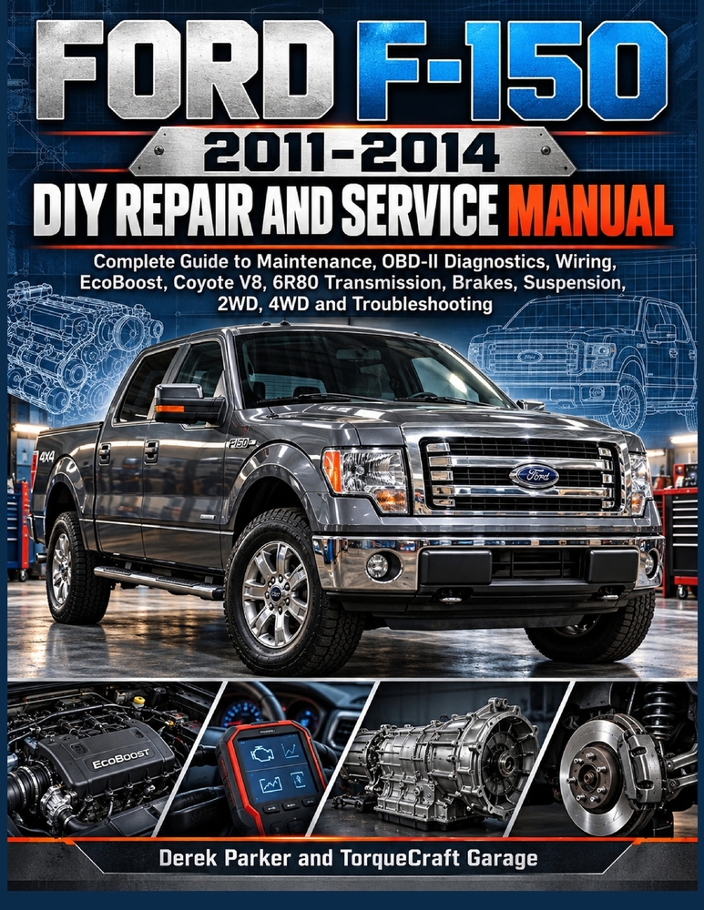 Ford F-150 2011-2014 DIY Repair and Service Manual: Complete Guide to Maintenance, OBD-II Diagnostics, Wiring, EcoBoost, Coyote V8, 6R80 Transmission, cover