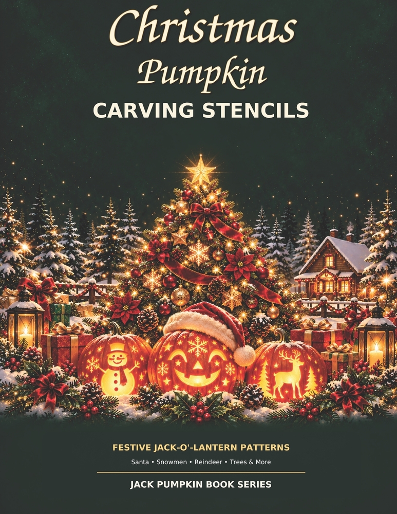 Christmas Pumpkin Carving Stencils: Festive Jack-O'-Lantern Patterns Featuring Santa, Snowmen, Reindeer, Christmas Trees, and More cover