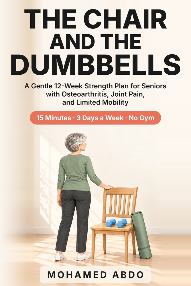 The Chair and the Dumbbells: A Gentle 12-Week Strength Plan for Seniors with Osteoarthritis, Joint Pain, and Limited Mobility cover