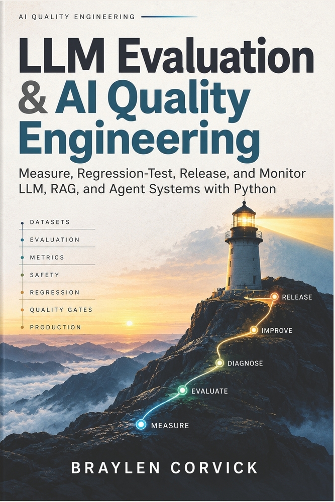 LLM Evaluation & AI Quality Engineering: Measure, Regression-Test, Release, and Monitor LLM, RAG, and Agent Systems with Python cover