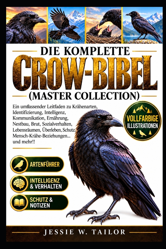 Die Komplette Crow-Bibel (Master Collection): Ein umfassender Leitfaden zu Krähenarten, Identifizierung, Intelligenz, Kommunikation, Ernährung, Nestba cover