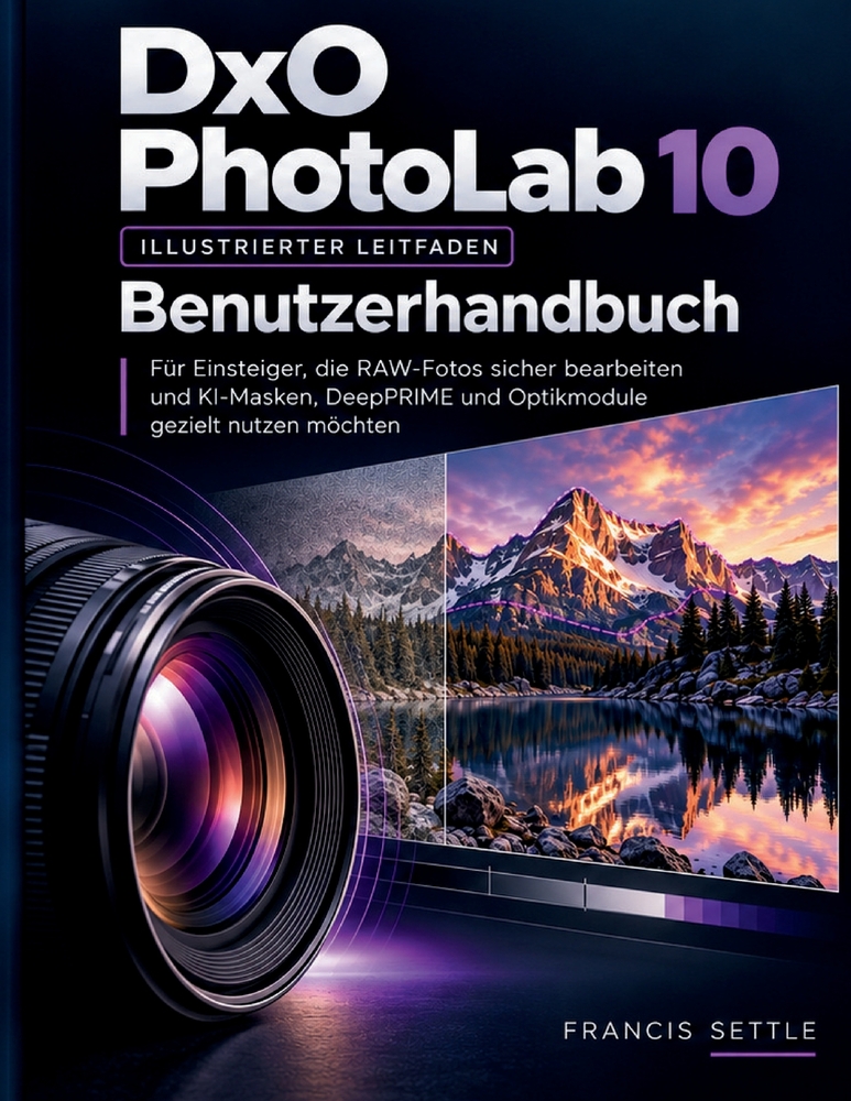 DxO PhotoLab 10 Benutzerhandbuch: Für Einsteiger, die RAW-Fotos sicher bearbeiten und KIMasken, DeepPRIME und Optikmodule gezielt nutzen möchten cover