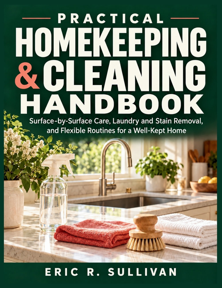 Practical Homekeeping & Cleaning Handbook: Surface-by-Surface Care, Laundry and Stain Removal, and Flexible Routines for a Well-Kept Home cover