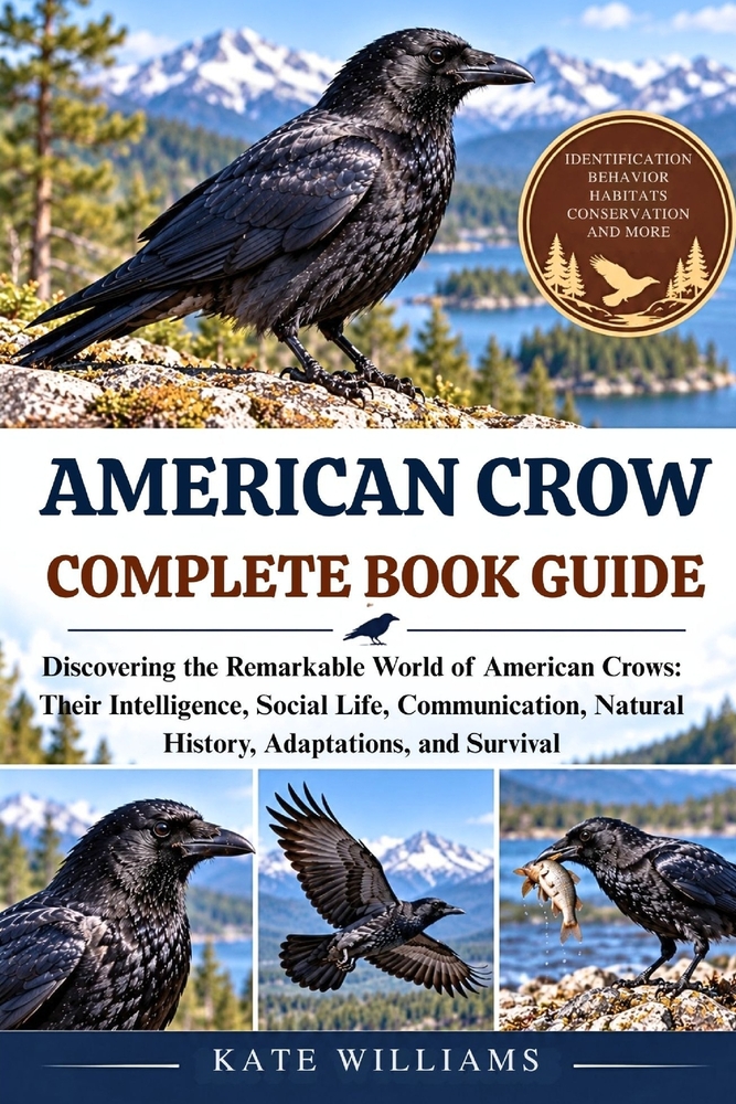 American Crow Complete Book Guide: Discovering the Remarkable World of American Crows: Their Intelligence, Social Life, Communication, Natural History cover