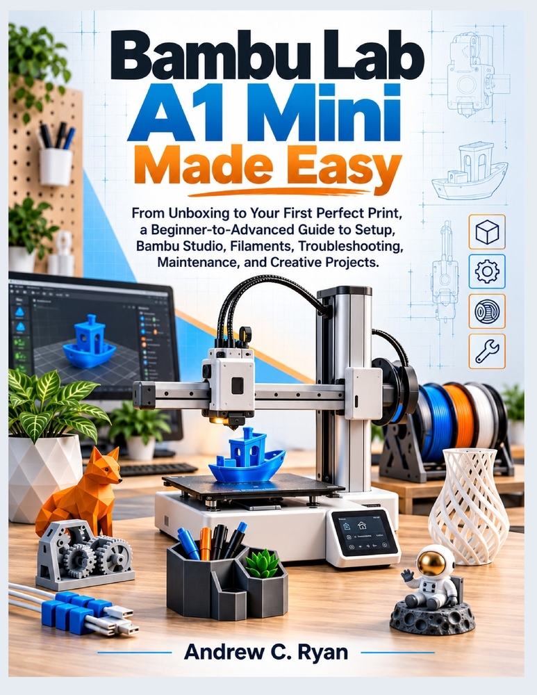 Bambu Lab A1 Mini Made Easy: From Unboxing to Your First Perfect Print: A Beginner-to-Advanced Guide to Setup, Bambu Studio, Filaments, Troubleshootin cover