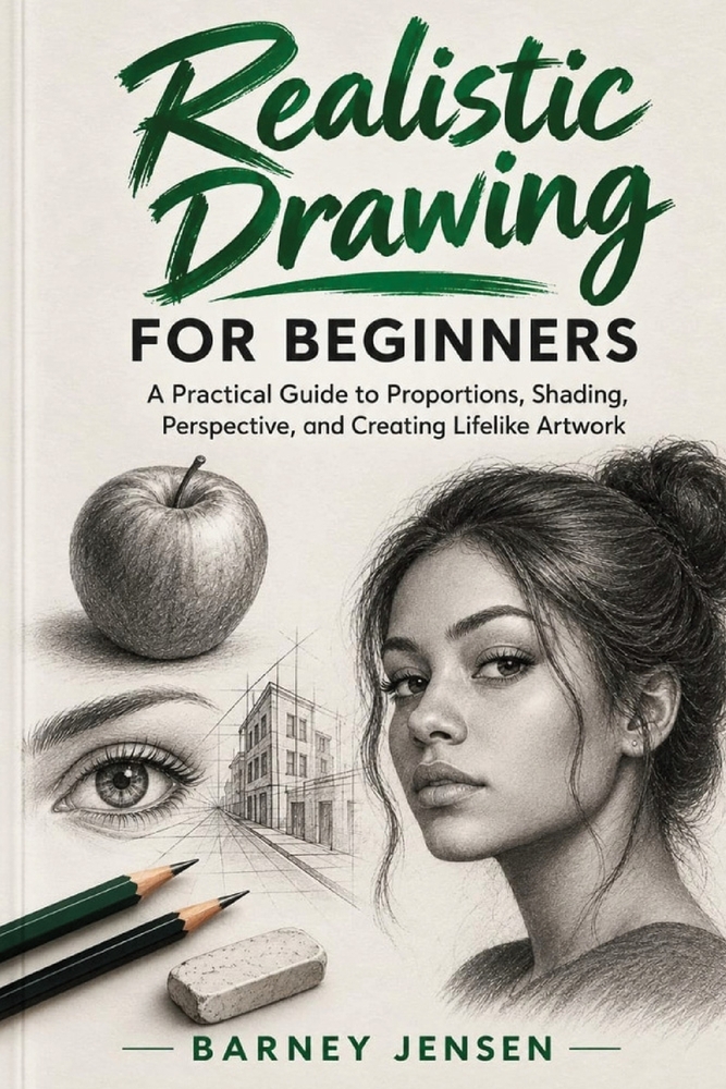 Realistic Drawing for Beginners: A Practical Guide to Proportions, Shading, Perspective, and Creating Lifelike Artwork cover