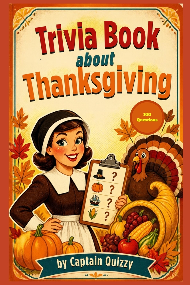 Trivia Book about Thanksgiving: 100 Fun Questions, Answers, and Amazing Facts for Everyone cover