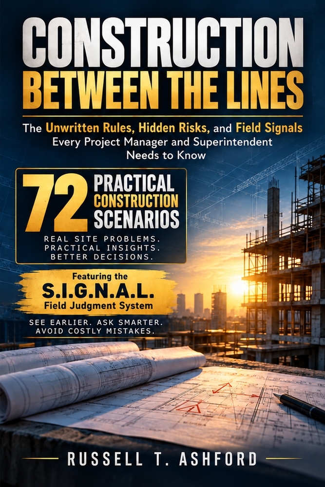 Construction Between the Lines: The Unwritten Rules, Hidden Risks, and Field Signals Every Project Manager and Superintendent Needs to Know cover