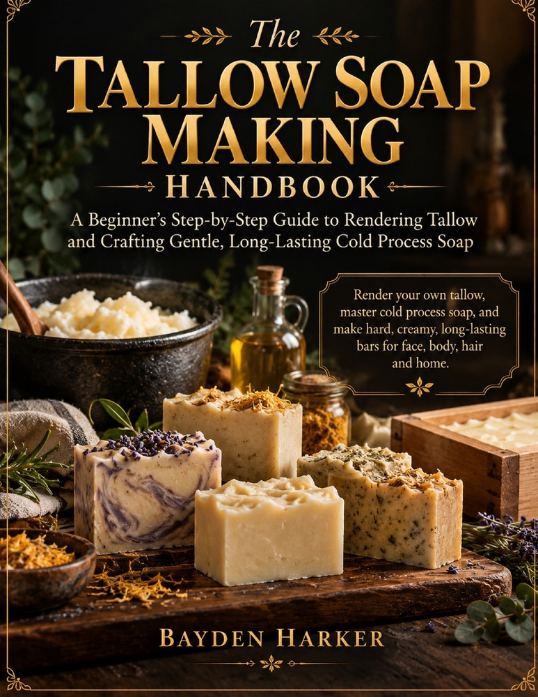 The Tallow Soap Making Handbook: A Beginner's Step-by-Step Guide to Rendering Tallow and Crafting Gentle, Long-Lasting Cold Process Soap Render your o cover