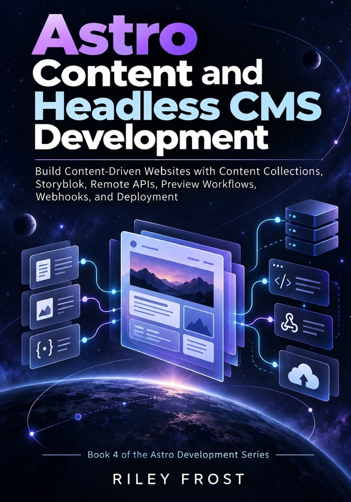 Astro Content and Headless CMS Development: Build Content-Driven Websites with Content Collections, Storyblok, Remote APIs, Preview Workflows, Webhook cover
