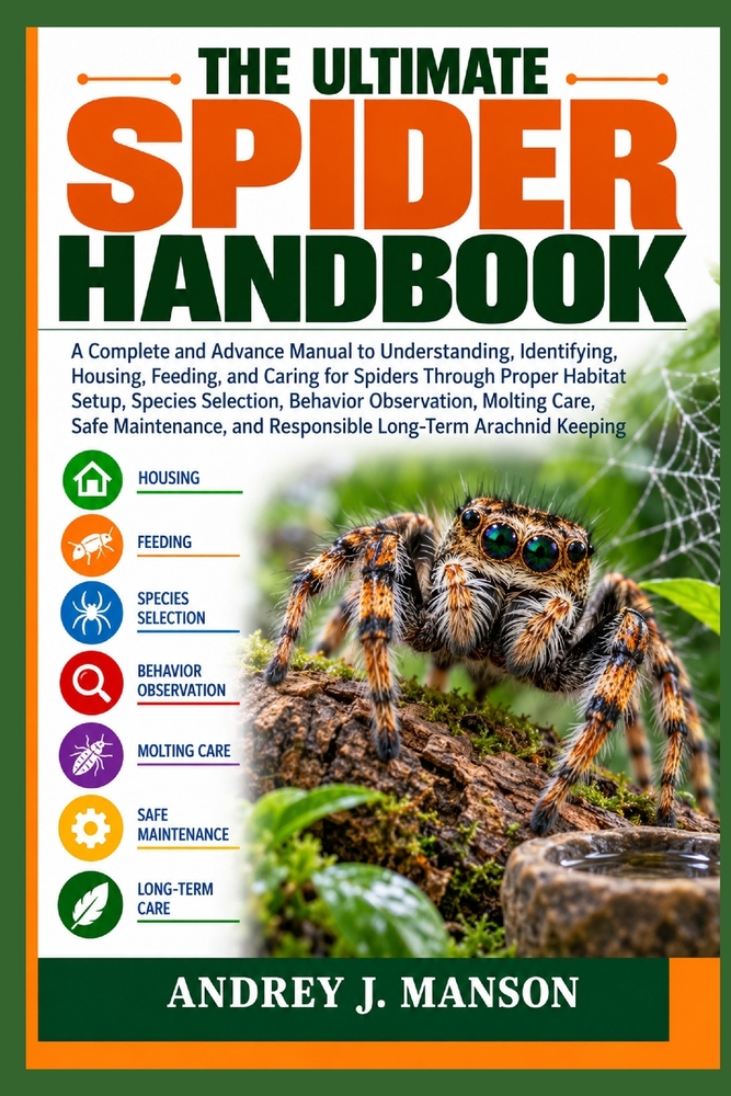 The Ultimate Spider Handbook: A Complete and Advance Manual to Understanding, Identifying, Housing, Feeding, and Caring for Spiders Through Proper Hab cover