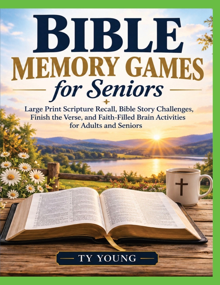 Bible Memory Games For Seniors: Large Print Scripture Memory Challenges, Bible Trivia, Word Games, Verse Matching, and Faith-Filled Activities for Sen cover