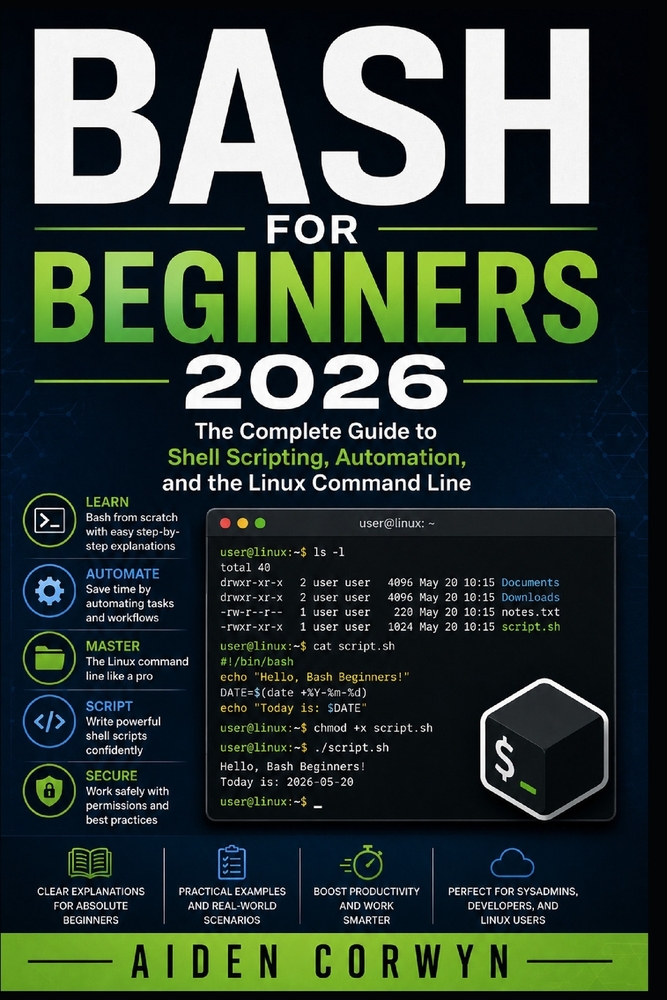 Bash for Beginners 2026: The Complete Guide to Shell Scripting, Automation, and the Linux Command Line cover