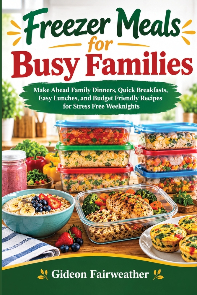 Freezer Meals for Busy Families: Make Ahead Family Dinners, Quick Breakfasts, Easy Lunches, and Budget Friendly Recipes for Stress Free Weeknights cover