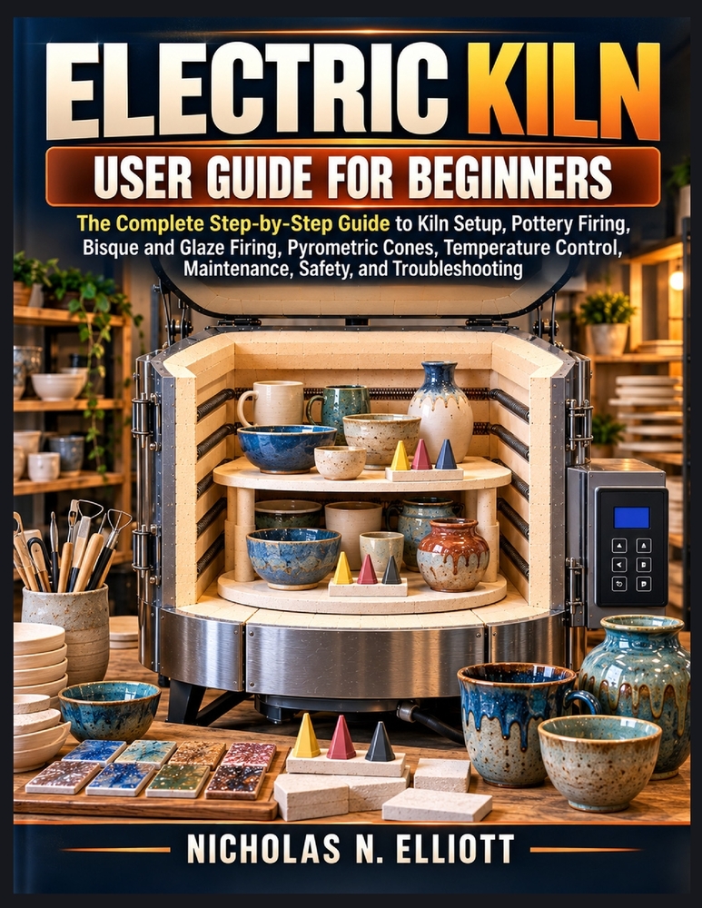 Electric Kiln User Guide for Beginners: The Complete Step-by-Step Guide to Kiln Setup, Pottery Firing, Bisque and Glaze Firing, Pyrometric Cones, Temp cover