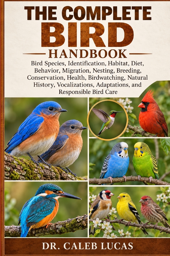 The Complete Bird Handbook: Bird Species, Identification, Habitat, Diet, Behavior, Migration, Nesting, Breeding, Conservation, Health, Birdwatching, N cover