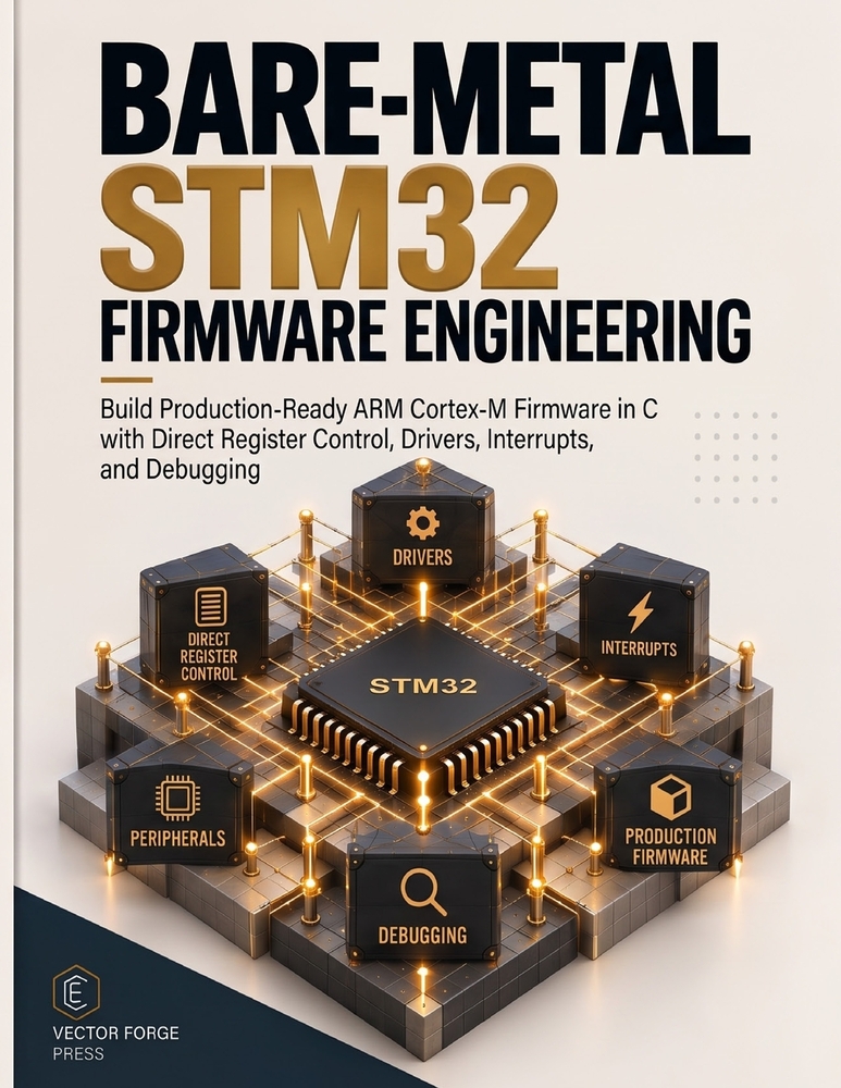Bare-Metal STM32 Firmware Engineering: Build Production-Ready ARM Cortex-M Firmware in C with Direct Register Control, Drivers, Interrupts, and Debugg cover
