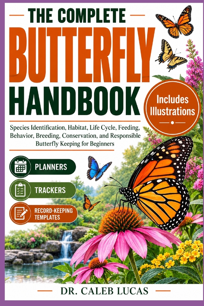 The Complete Butterfly Handbook: Species Identification, Habitat, Life Cycle, Feeding, Behavior, Breeding, Conservation, and Responsible Butterfly Kee cover