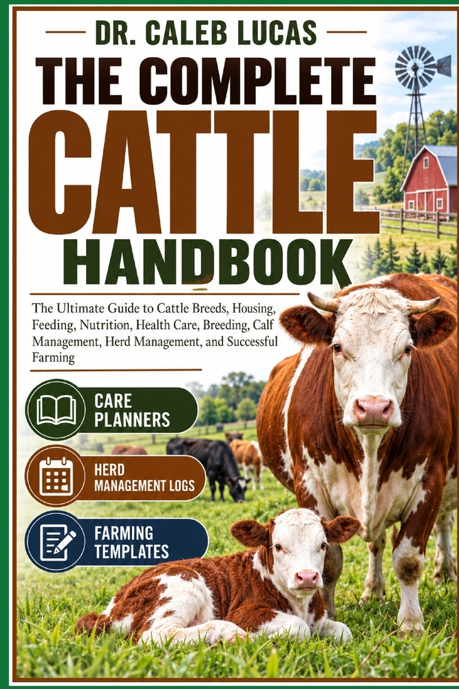 The Complete Cattle Handbook: The Ultimate Guide to Cattle Breeds, Housing, Feeding, Nutrition, Health Care, Breeding, Calf Management, Herd Managemen cover