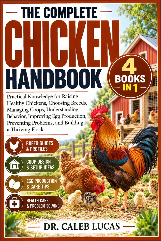The Complete Chicken Handbook: Practical Knowledge for Raising Healthy Chickens, Choosing Breeds, Managing Coops, Understanding Behavior, Improving Eg cover