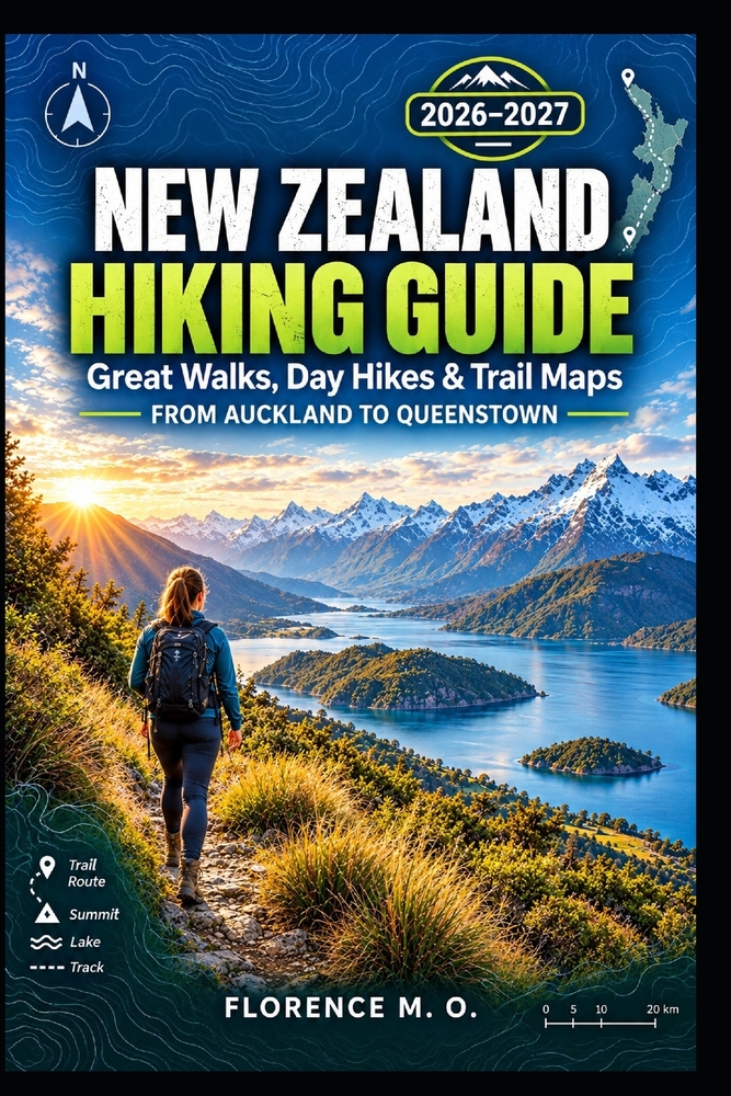 New Zealand Hiking Guide: Great Walks, Day Hikes & Trial Maps from Auckland to Queenstown cover