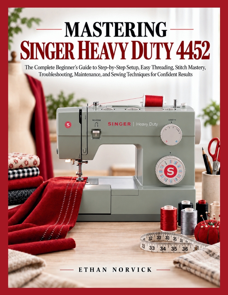 Mastering Singer Heavy Duty 4452: The Complete Beginner's Guide to Step-by-Step Setup, Easy Threading, Stitch Mastery, Troubleshooting, Maintenance, a cover