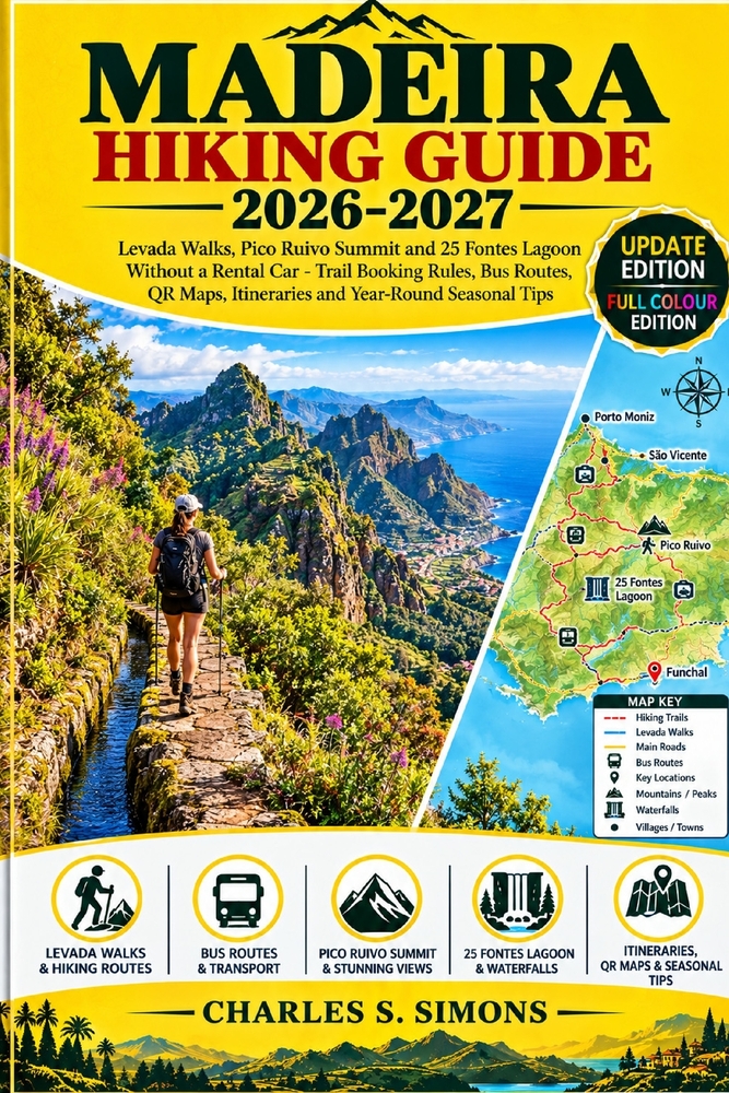 Madeira Hiking Guide 2026-2027: Levada Walks, Pico Ruivo Summit and 25 Fontes Lagoon Without a Rental Car - Trail Booking Rules, Bus Routes, QR Maps, cover