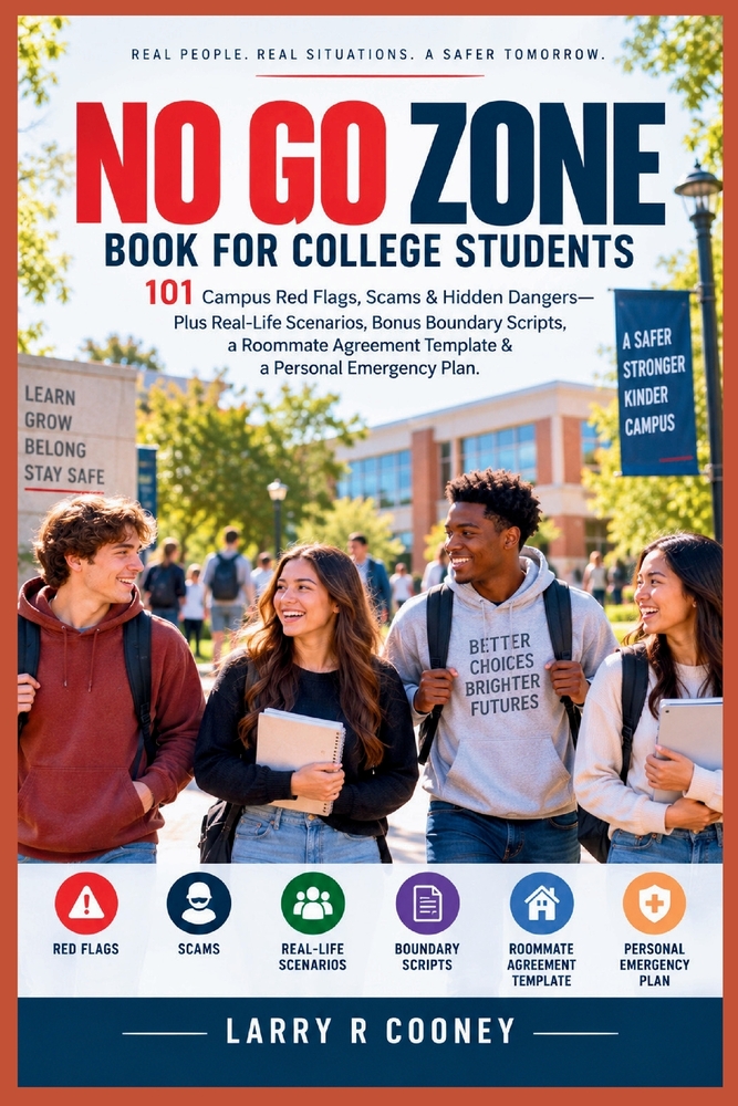 No Go Zone Book for College Students: 101 Campus Red Flags, Scams & Hidden Dangers-Plus Real-Life Scenarios, Bonus Boundary Scripts, a Roommate Agreem cover