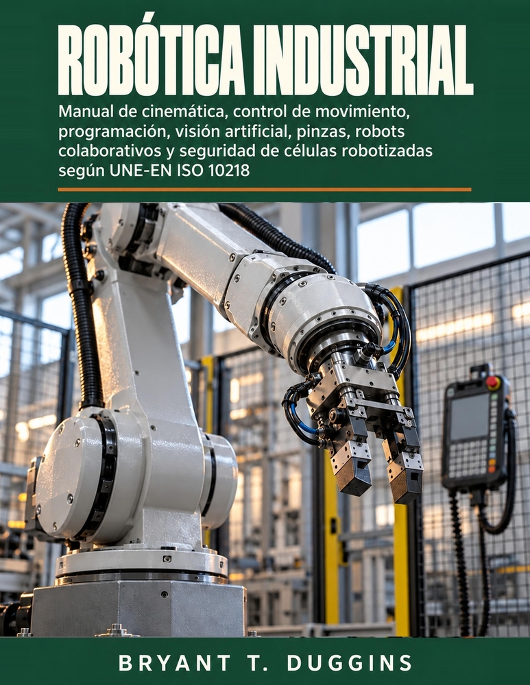 Robótica Industrial: Manual de cinemática, control de movimiento, programación, visión artificial, pinzas, robots colaborativos y seguridad de células cover