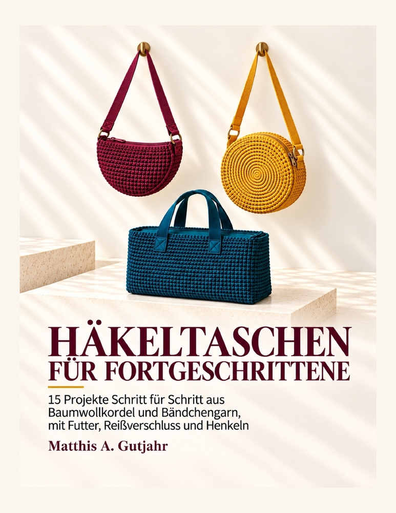 Häkeltaschen für Fortgeschrittene: 15 Projekte Schritt für Schritt aus Baumwollkordel und Bändchengarn, mit Futter, Reißverschluss und Henkeln cover