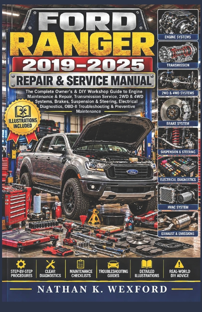 Ford Ranger 2019-2025 Repair & Service Manual: The Complete Owner's & DIY Workshop Guide to Engine Maintenance & Repair, Transmission Service, 2WD & 4 cover