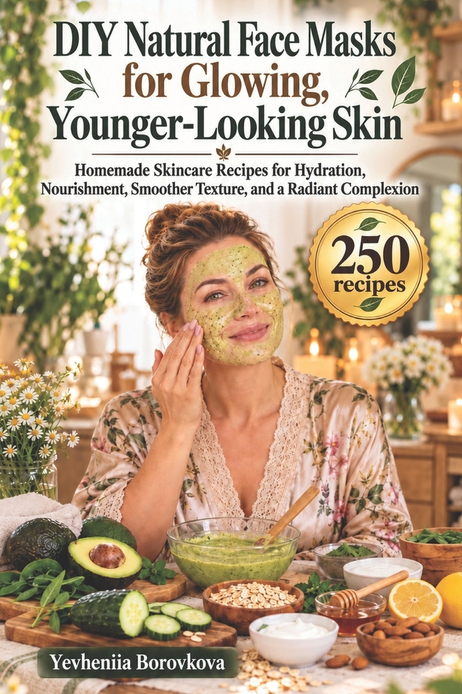 DIY Natural Face Masks for Glowing, Younger-Looking Skin. 250 RECIPES: Homemade Skincare Recipes for Hydration, Nourishment, Smoother Texture, and a R cover