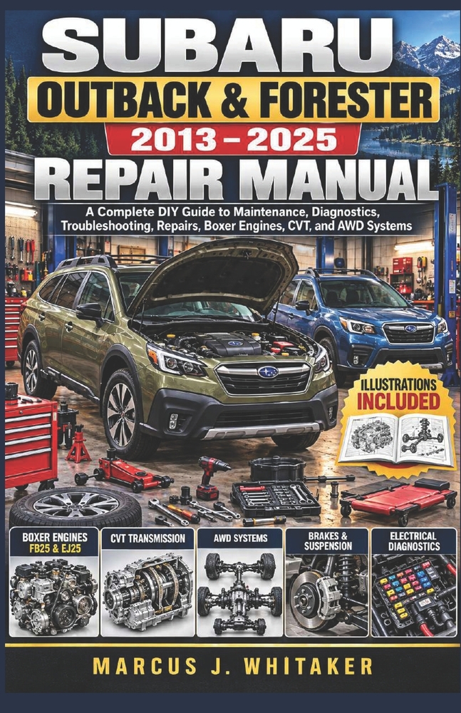 Subaru Outback & Forester 2013-2025 Repair Manual: A Complete DIY Guide to Maintenance, Diagnostics, Troubleshooting, Repairs, Boxer Engines, CVT, and cover